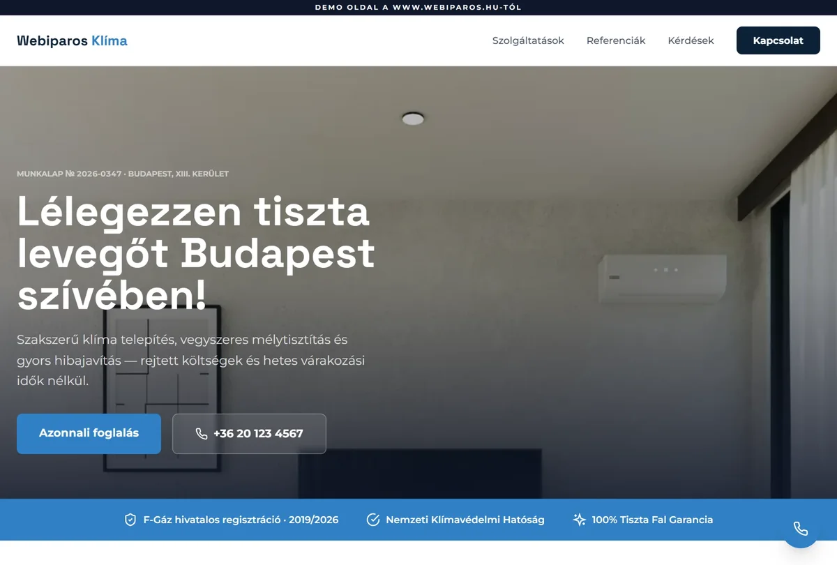Klímaszerelő Rendszer